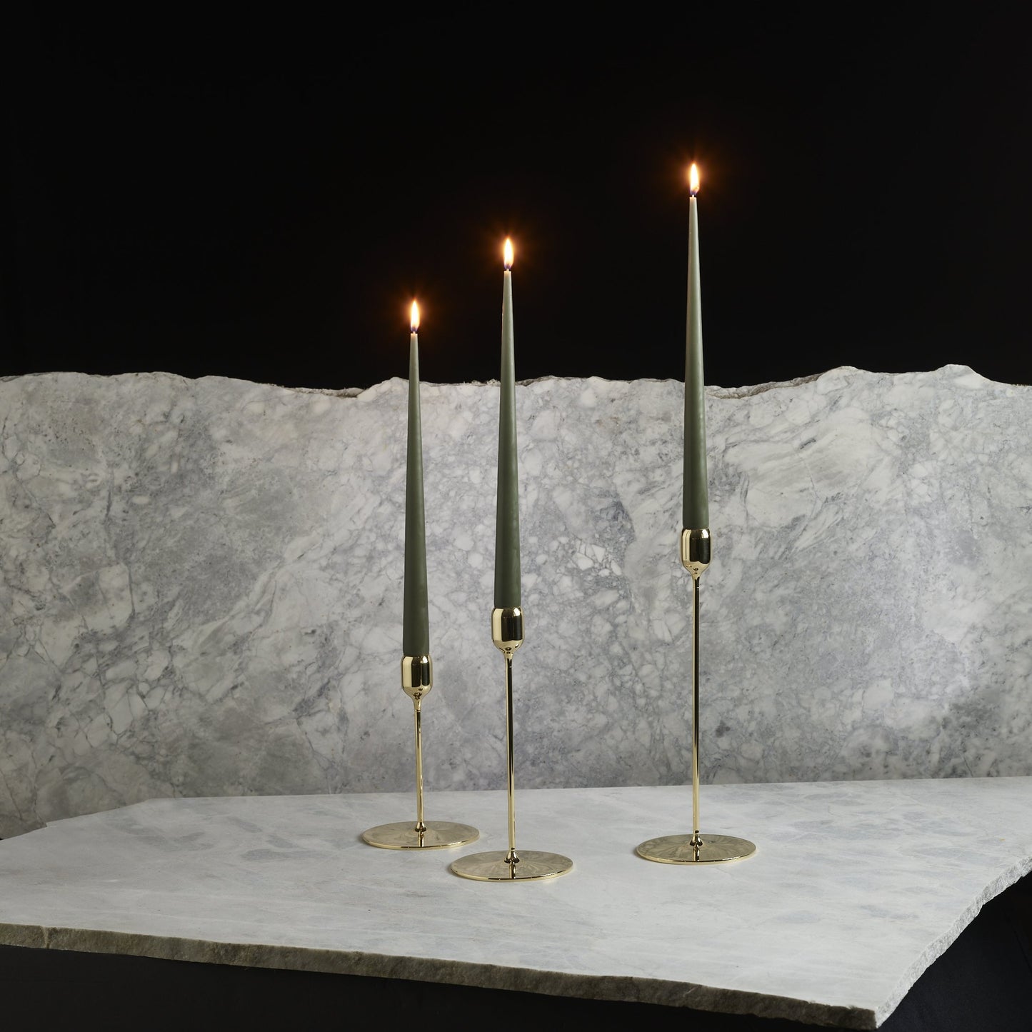 Flute solid brass candlestick, Polished finish