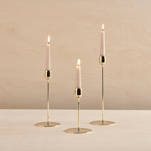 Flute solid brass candlestick, Polished finish