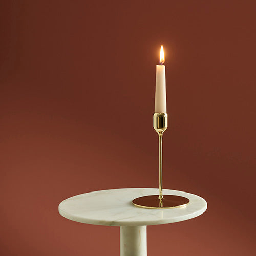 Flute solid brass candlestick, Polished finish