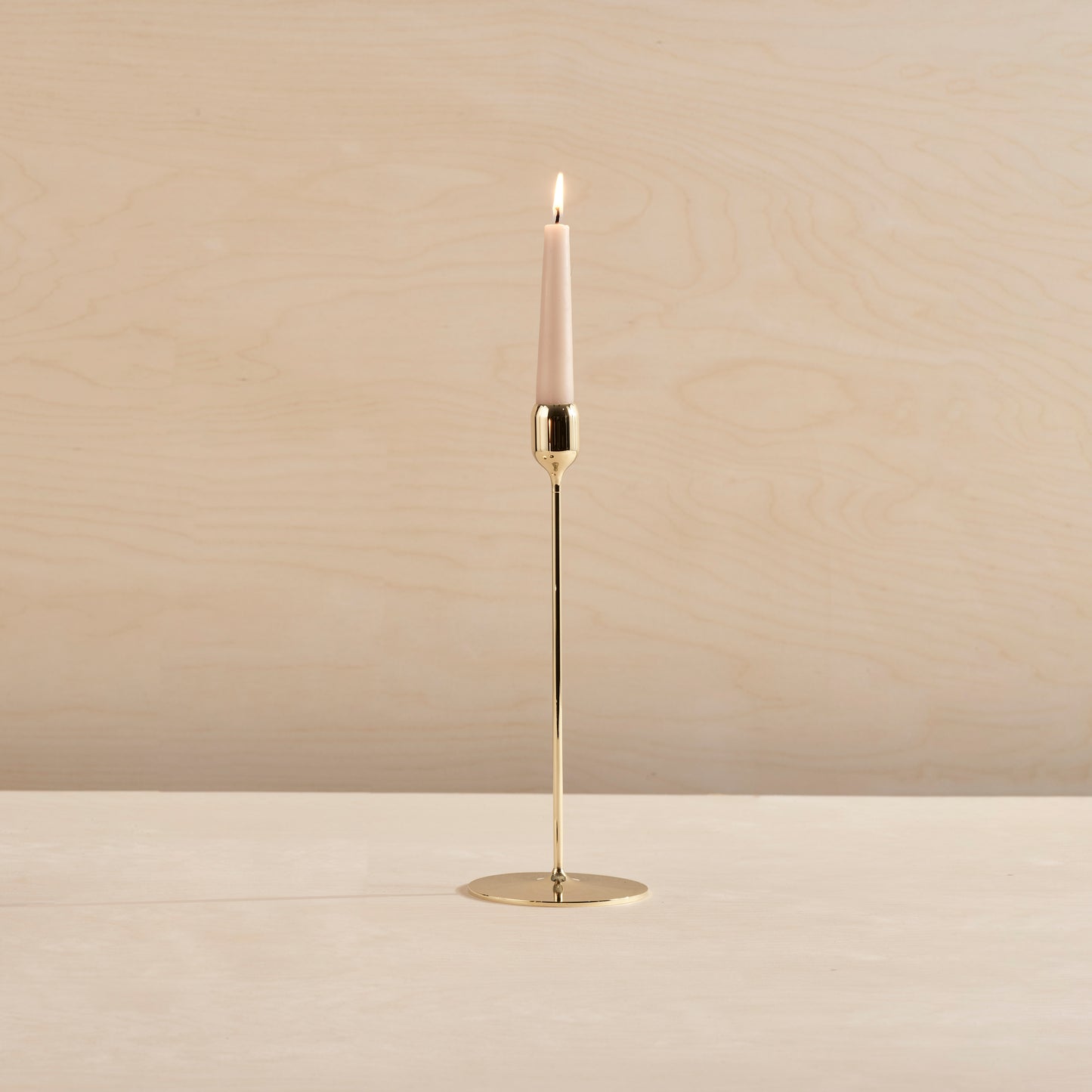 Flute solid brass candlestick, Polished finish