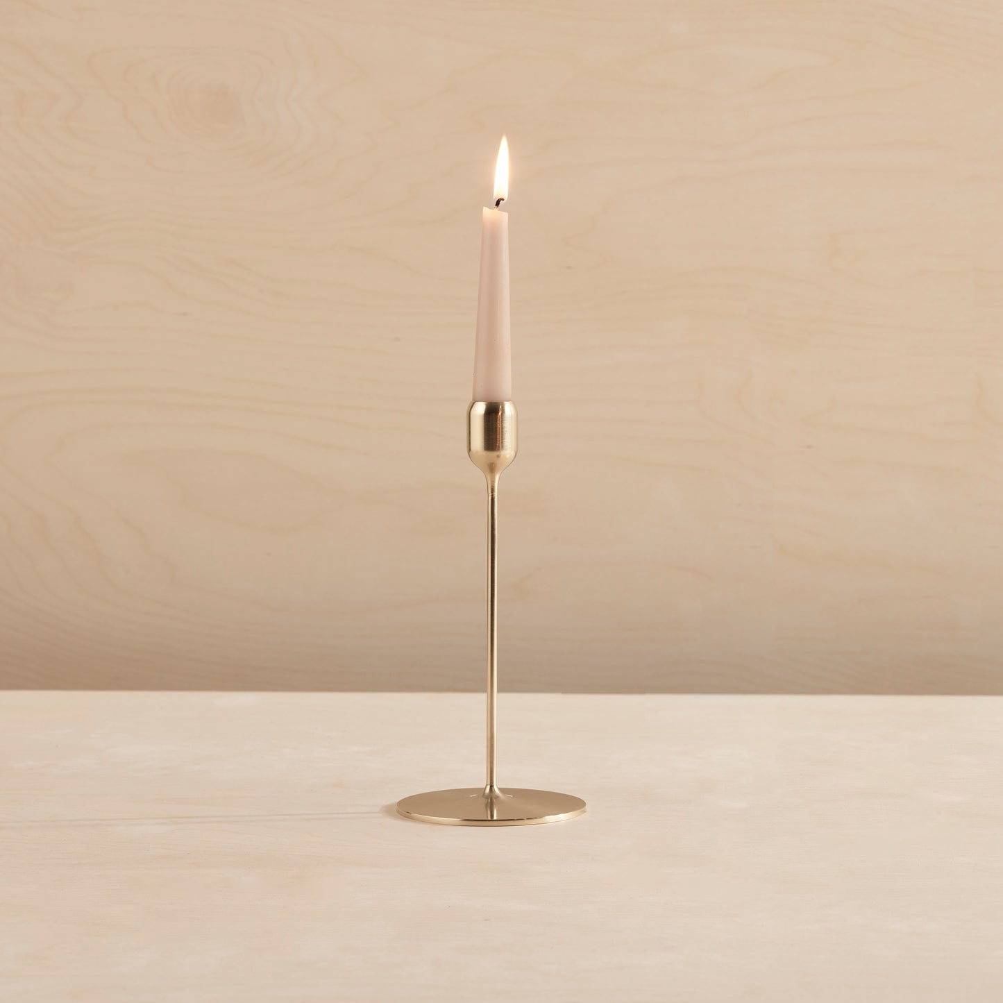 Flute solid brass candlestick, Brushed finish